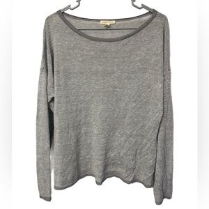 Eileen Fisher Organic Linen Gray Sweater Size M